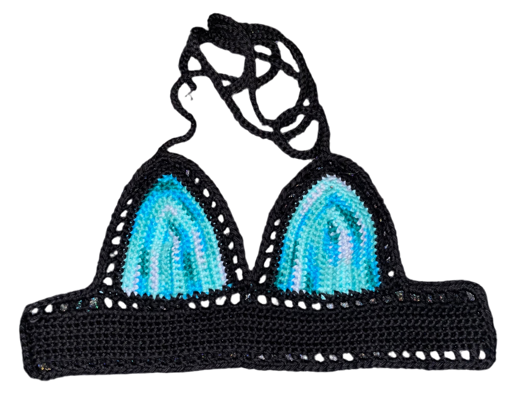 black/teal ombré lilly top sizes XS-3X