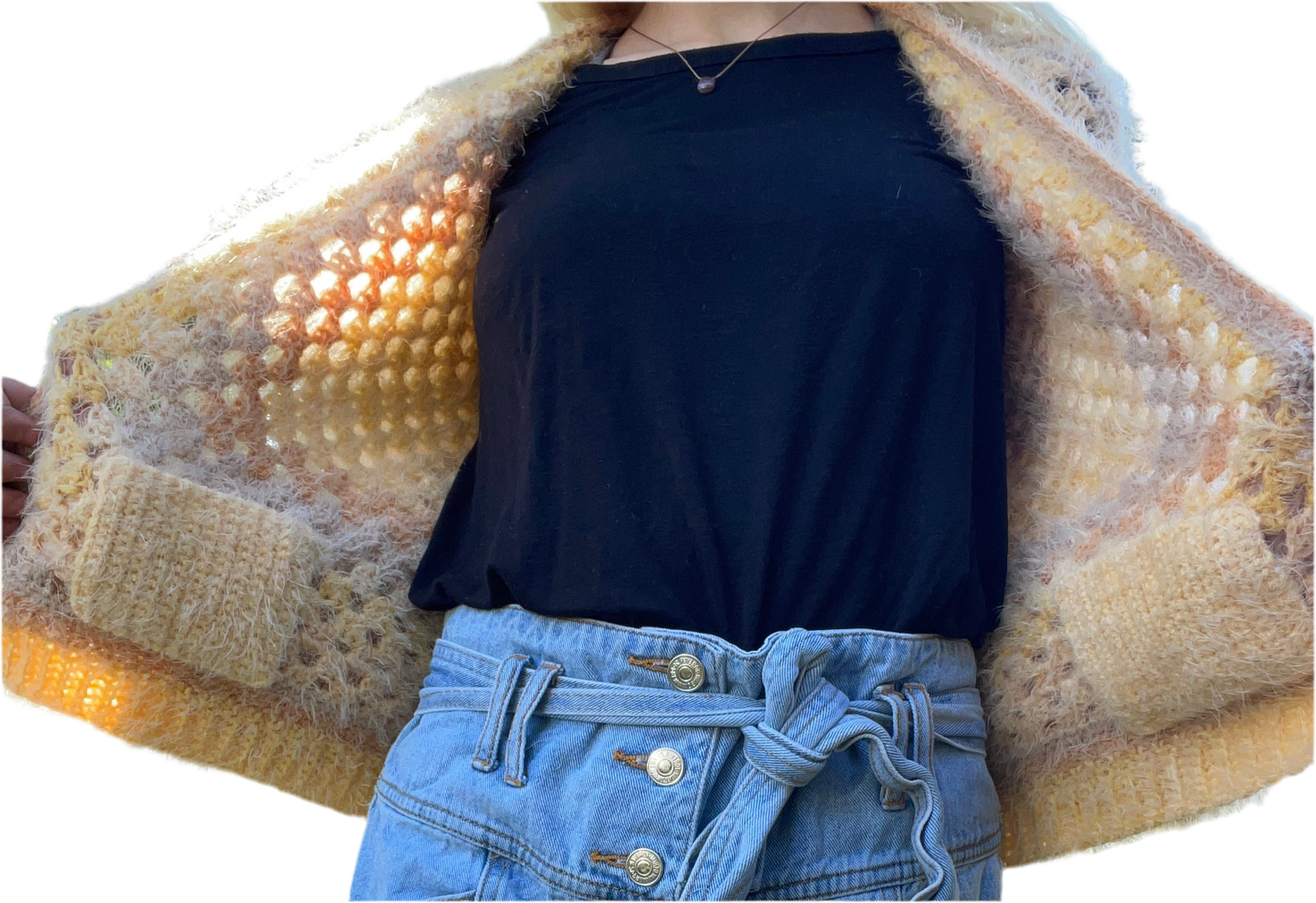 lemon sponge cake cardigan (size small)