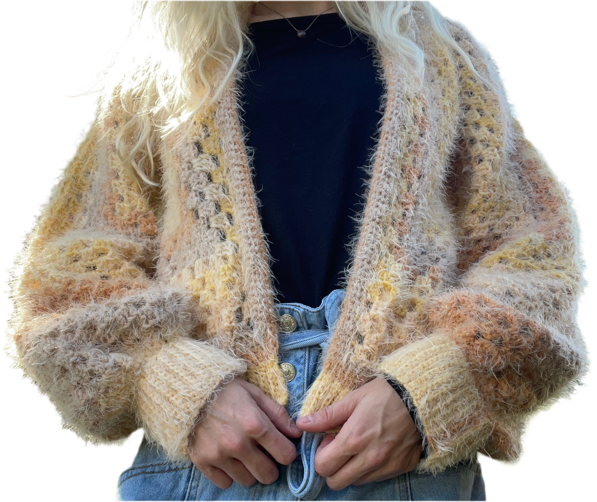 lemon sponge cake cardigan (size small)