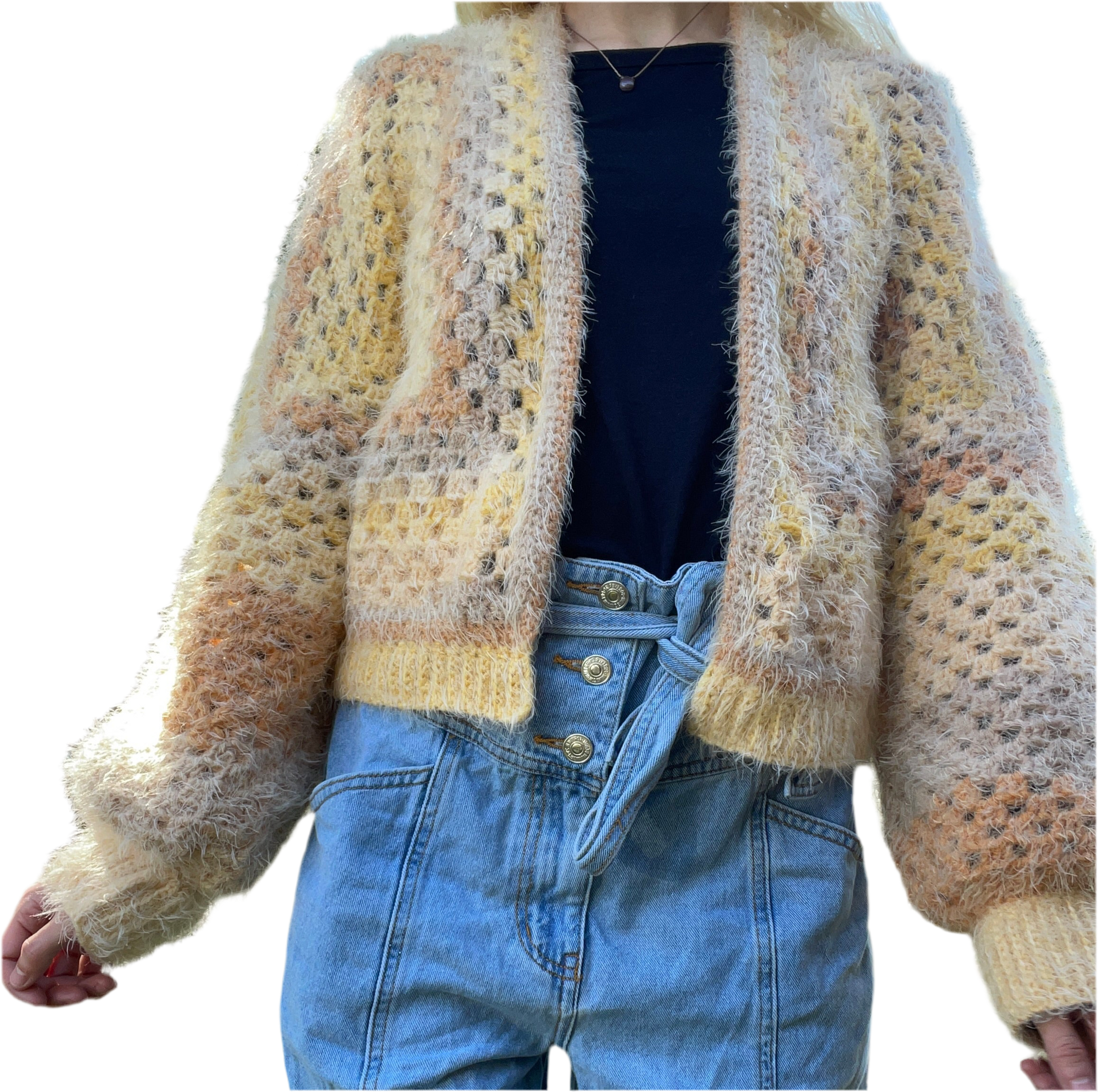 lemon sponge cake cardigan (size small)