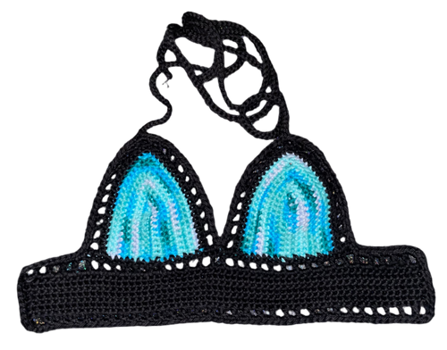 black/teal ombré lilly top sizes XS-3X