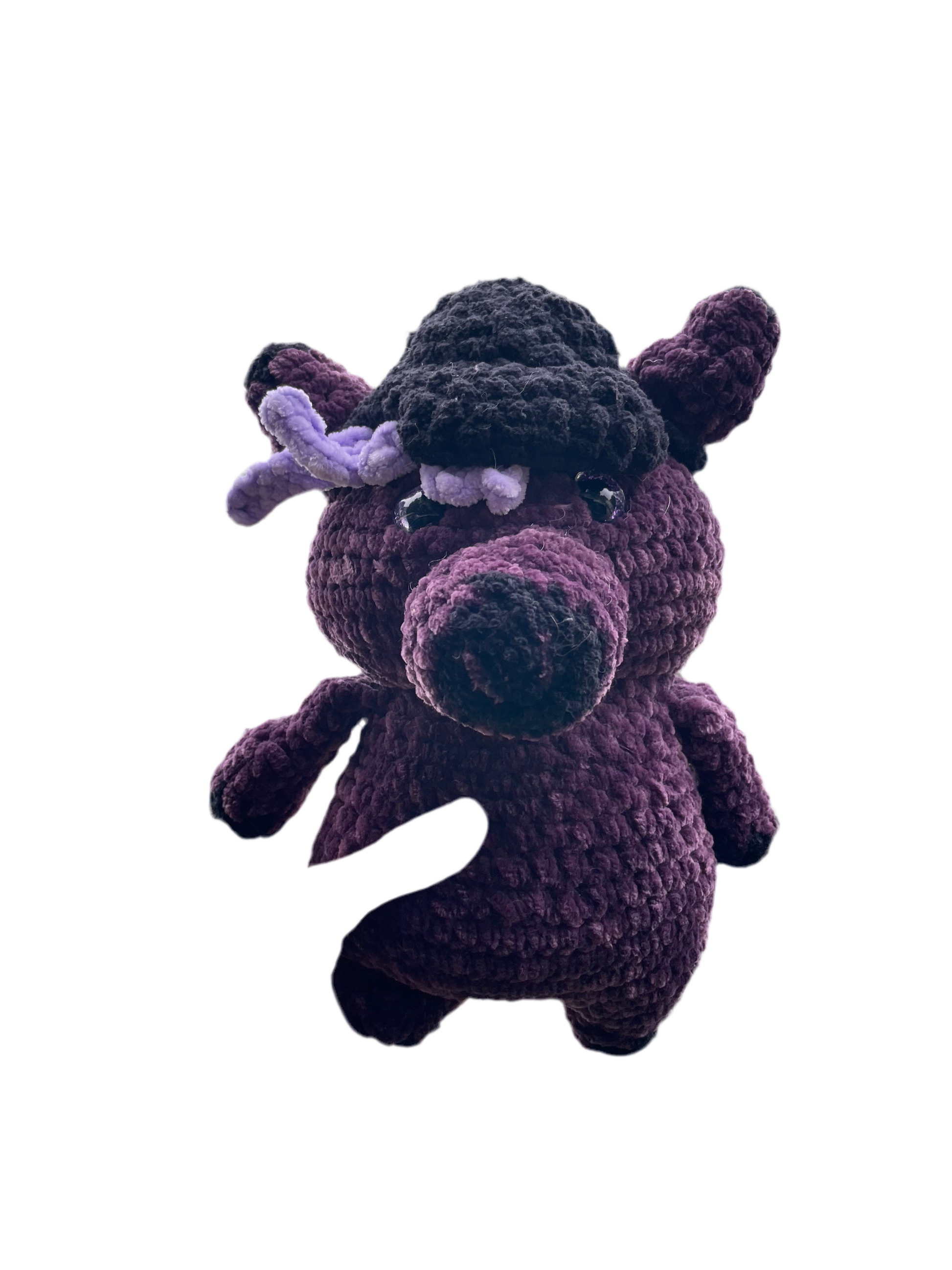 purple horse with black baseball hat