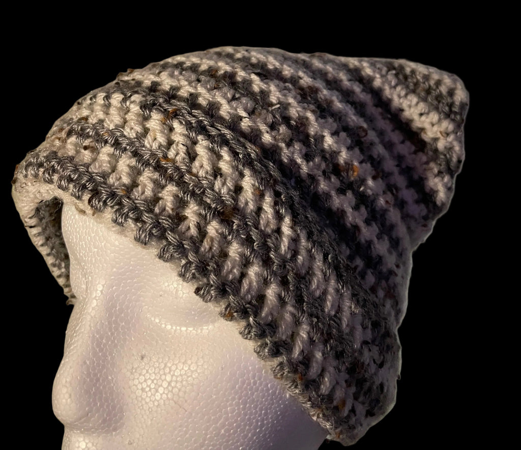 pepper and salt cat ear beanie