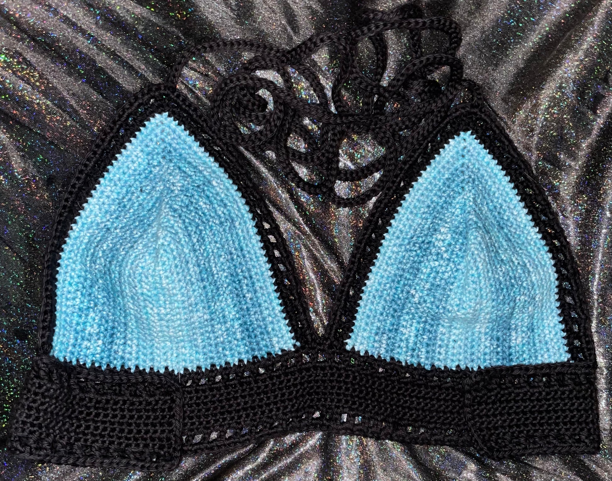 black/teal ombré lilly top
