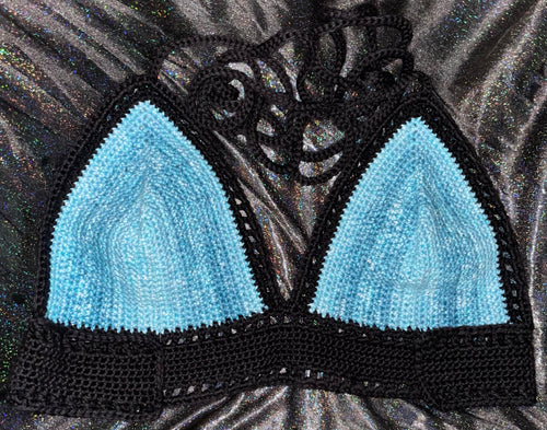 black/teal ombré lilly top